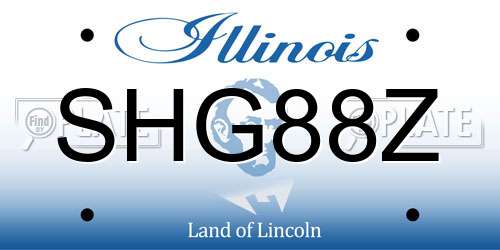 SHG88Z Illinois License Plate