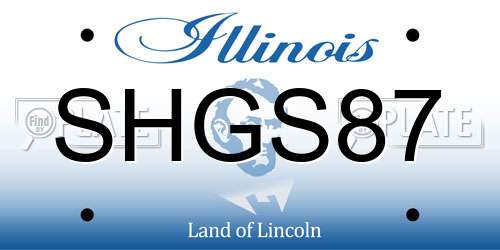 SHGS87 Illinois License Plate
