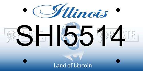SHI5514 Illinois License Plate