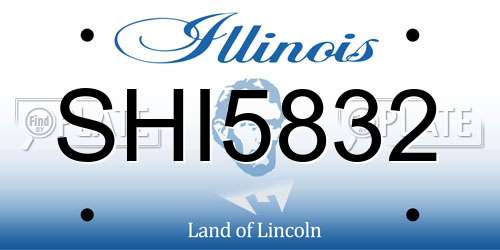 SHI5832 Illinois License Plate