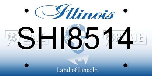 SHI8514 Illinois License Plate