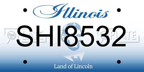 SHI8532 Illinois License Plate
