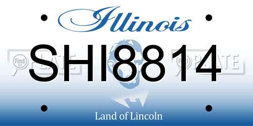 SHI8814 Illinois License Plate