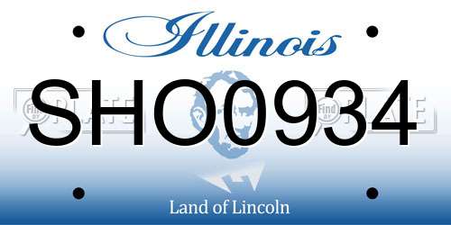 SHO0934 Illinois License Plate
