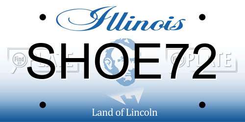 SHOE72 Illinois License Plate