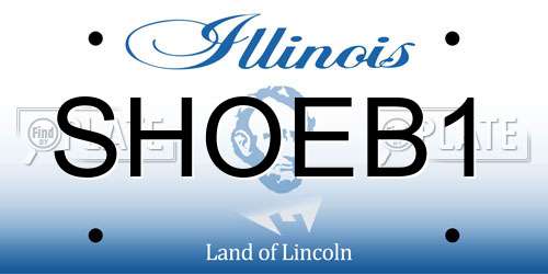 SHOEB1 Illinois License Plate