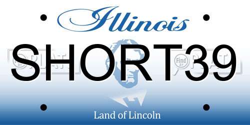 SHORT39 Illinois License Plate