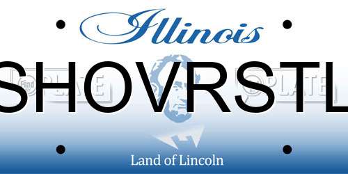 SHOVRSTL Illinois License Plate