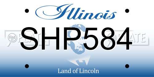 SHP584 Illinois License Plate