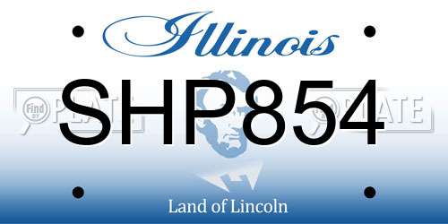 SHP854 Illinois License Plate