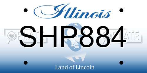 SHP884 Illinois License Plate