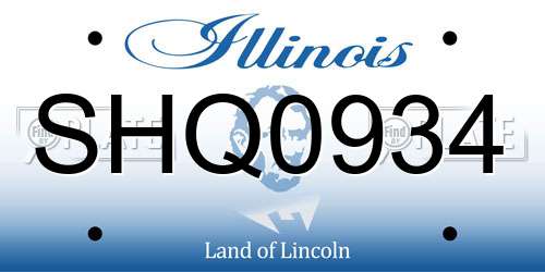 SHQ0934 Illinois License Plate