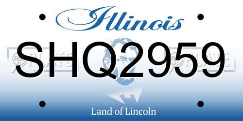 SHQ2959 Illinois License Plate
