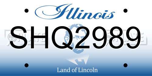 SHQ2989 Illinois License Plate
