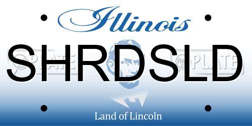 SHRDSLD Illinois License Plate