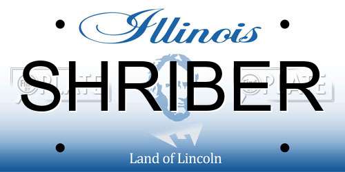 SHRIBER Illinois License Plate