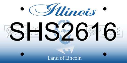SHS2616 Illinois License Plate