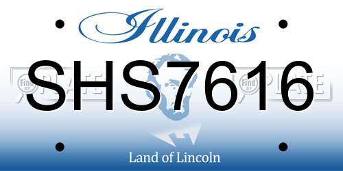 SHS7616 Illinois License Plate