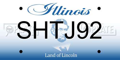 SHTJ92 Illinois License Plate
