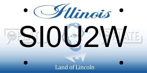 SI0U2W Illinois License Plate