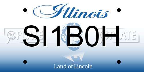 SI1B0H Illinois License Plate