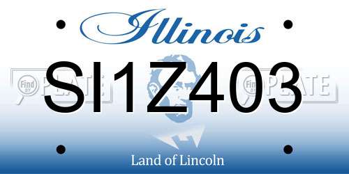 SI1Z403 Illinois License Plate