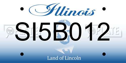 SI5B012 Illinois License Plate