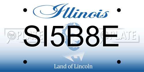 SI5B8E Illinois License Plate