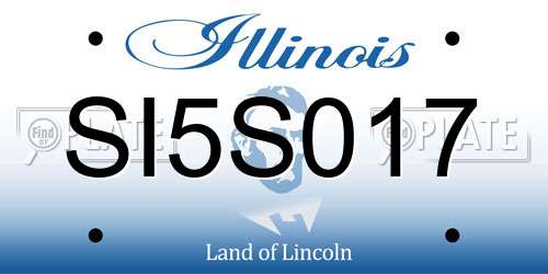 SI5S017 Illinois License Plate