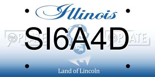 SI6A4D Illinois License Plate