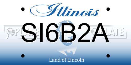 SI6B2A Illinois License Plate