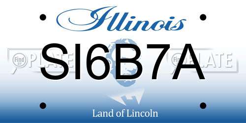 SI6B7A Illinois License Plate