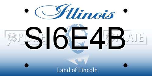 SI6E4B Illinois License Plate