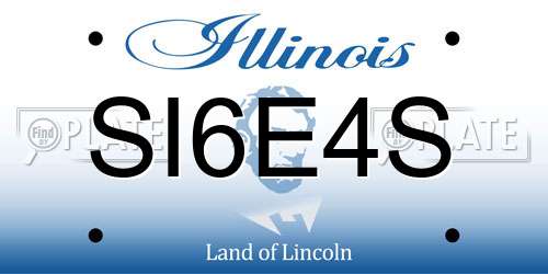 SI6E4S Illinois License Plate
