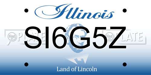 SI6G5Z Illinois License Plate