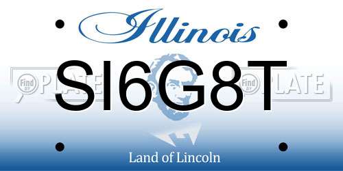 SI6G8T Illinois License Plate