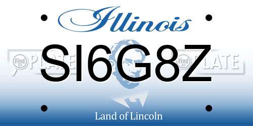 SI6G8Z Illinois License Plate