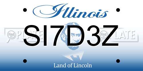 SI7D3Z Illinois License Plate