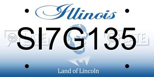 SI7G135 Illinois License Plate
