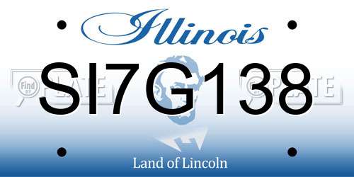 SI7G138 Illinois License Plate