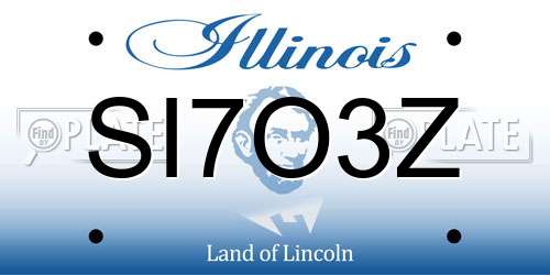 SI7O3Z Illinois License Plate