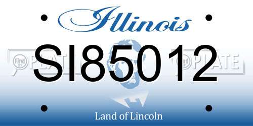 SI85012 Illinois License Plate