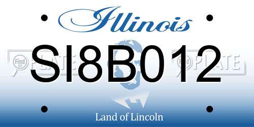 SI8B012 Illinois License Plate