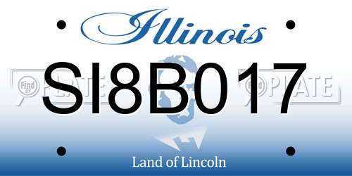 SI8B017 Illinois License Plate
