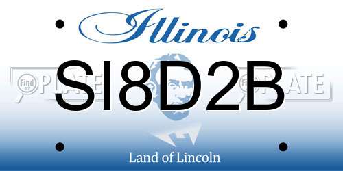SI8D2B Illinois License Plate