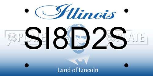 SI8D2S Illinois License Plate