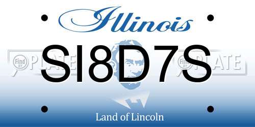 SI8D7S Illinois License Plate