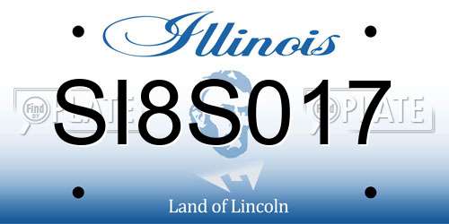 SI8S017 Illinois License Plate