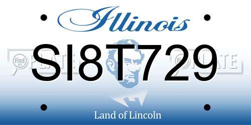 SI8T729 Illinois License Plate