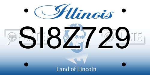 SI8Z729 Illinois License Plate
